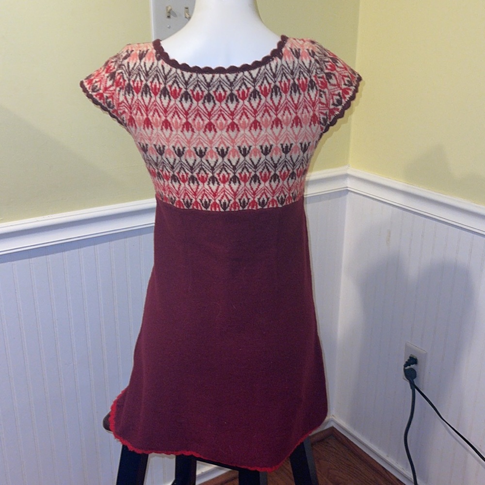 Free People Fair Isle Mini dress. Size medium. Boho style. Wool Blend. - Picture 6 of 10